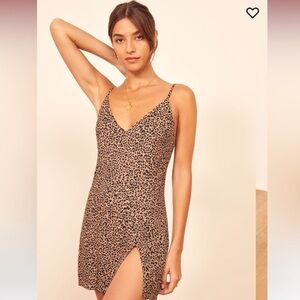 Reformation Marlowe leopard print dress
